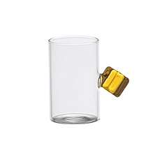 Cube knob handle high borosilicate glass cup